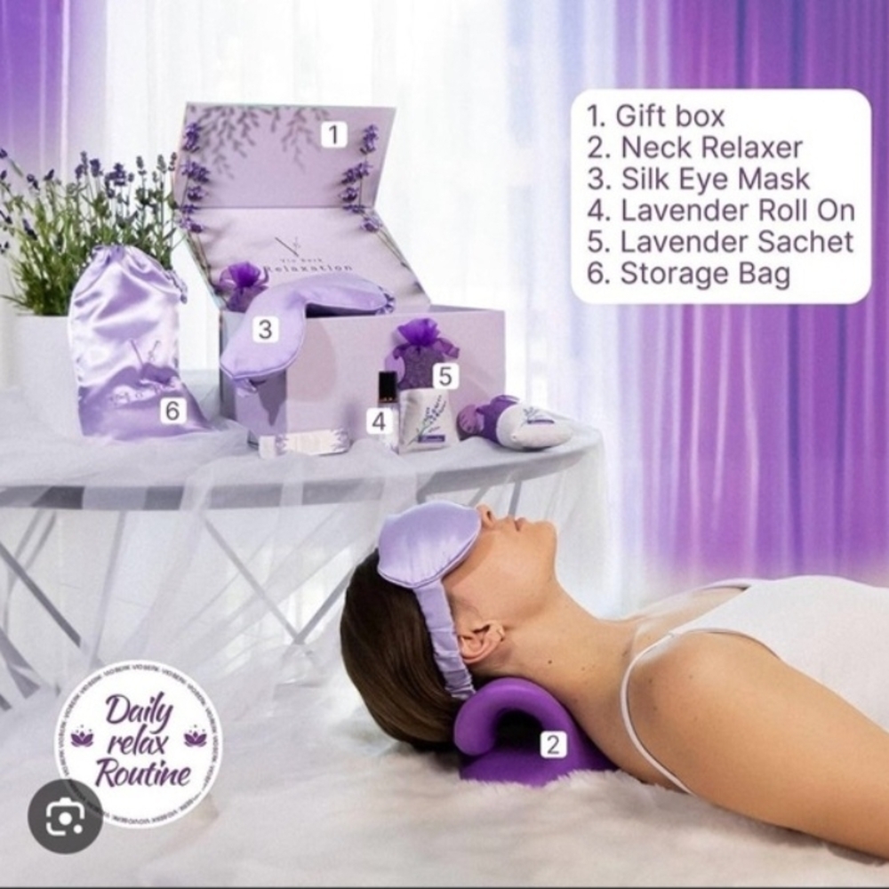Vio Berk Lavender Relaxation Gift Set Neck Reliever Self Care Spa Kit - Picture 5 of 6